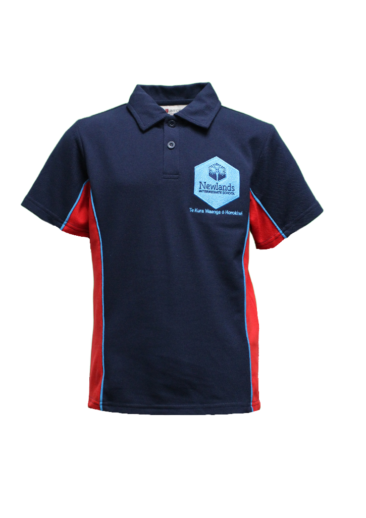 Newlands Int. SS Polo Navy/Scarlet Red